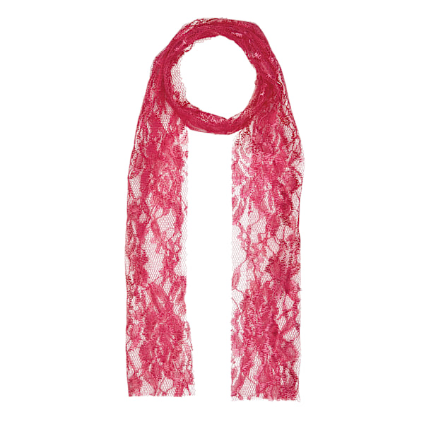 Bristol Novelty Unisex Vuxen 80-talets Spets Scarf En Storlek Rosa Pink One Size