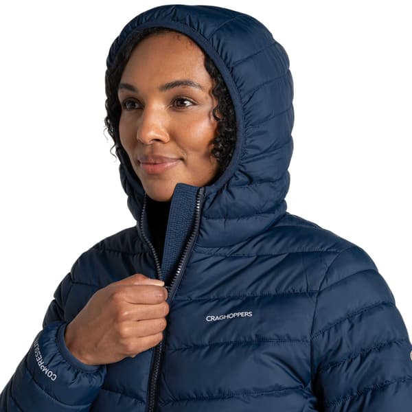 Craghoppers Dam Compresslite IX Isolerad Jacka med Huva Blue Navy 8 UK