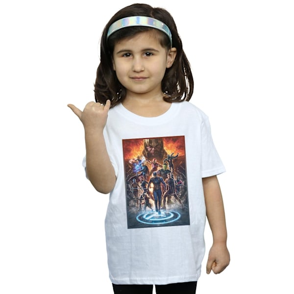 Marvel Girls Avengers Endgame Heroes At War Bomull T-shirt 5-6 White 5-6 Years