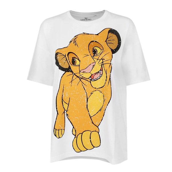 The Lion King Dam/Kvinnor Happy Simba Slouch T-Shirt M Vit/ White/Yellow/Black M