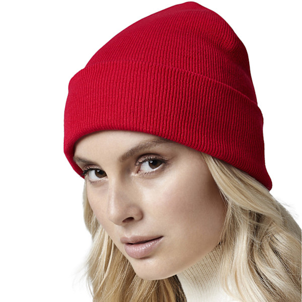 Beechfield Unisex Vuxen Original Cuffed Ekologisk Bomulls Beanie O Classic Red One Size