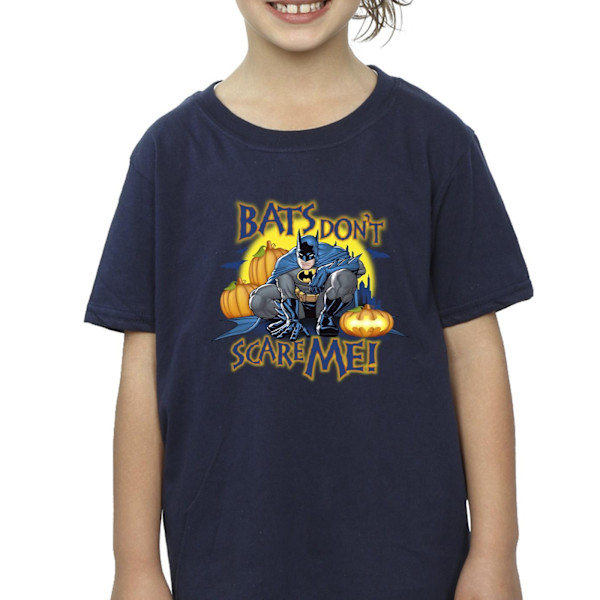 DC Comics Girls Batman Bats Don´t Scare Me Bomull T-shirt 7-8 år Navy Blue 7-8 Years