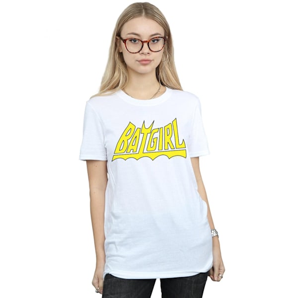 DC Comics Dam/Kvinnor Batgirl Logo Bomull Boyfriend T-Shirt 4 White 4XL