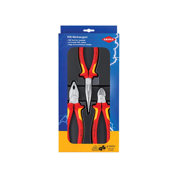 Knipex 00 20 12 Elektro Vde Tångset, 3 Delar One Size Multi Multi Colour One Size