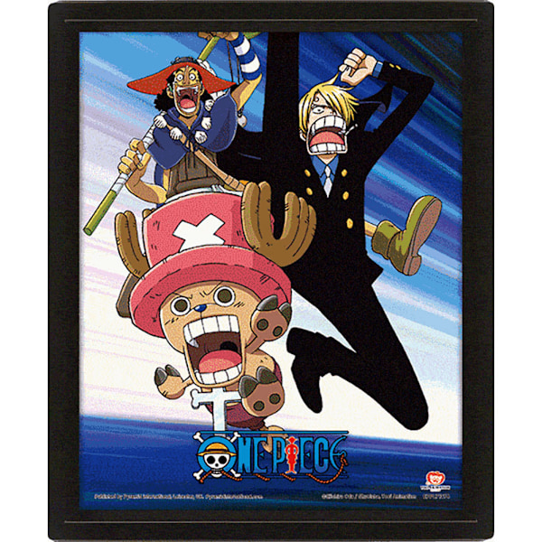 One Piece Assault 3D Inramad Bild 25cm x 20cm Flerfärgad Multicoloured 25cm x 20cm
