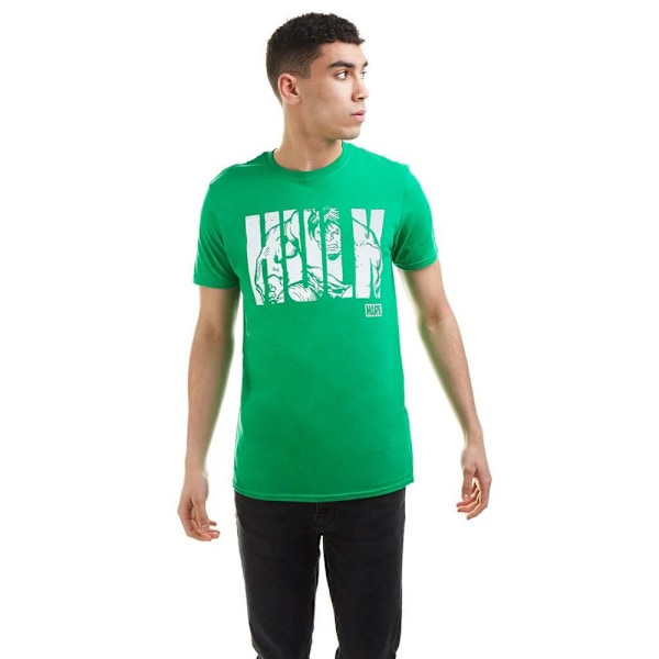 Hulk Text T-shirt för män S Irish Green/White Irish Green/White S