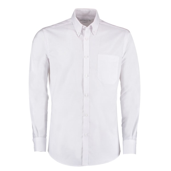 Kustom Kit Herr Oxford Slim Work Formal Shirt 14in Vit White 14in