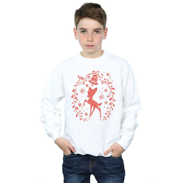 Disney Boys Bambi Julkrans Sweatshirt 9-11 År Vit White 9-11 Years