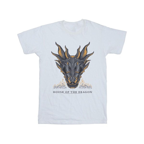 Game Of Thrones: House Of The Dragon T-shirt med drakflammor för män White L