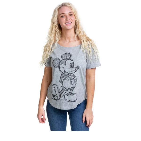 Disney Mickey Mouse Sketch Marl T-Shirt S Sports Sports Grey S