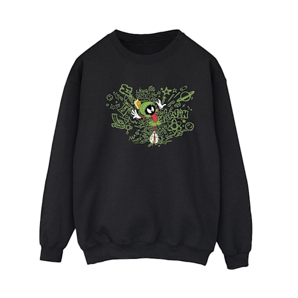 Looney Tunes Dam/Damer ACME Doodles Marvin Martian Sweatshirt Black XXL