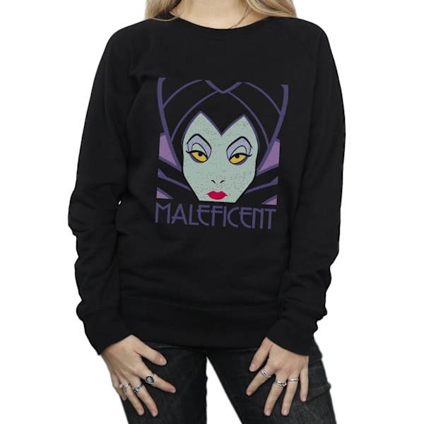 Disney Dam/Kvinnor Maleficent Cropped Head Sweatshirt XL Svart Black XL