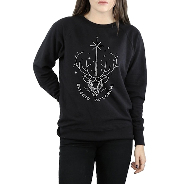 Harry Potter Dam/Kvinnor Expecto Patronum Charm Sweatshirt S Black S