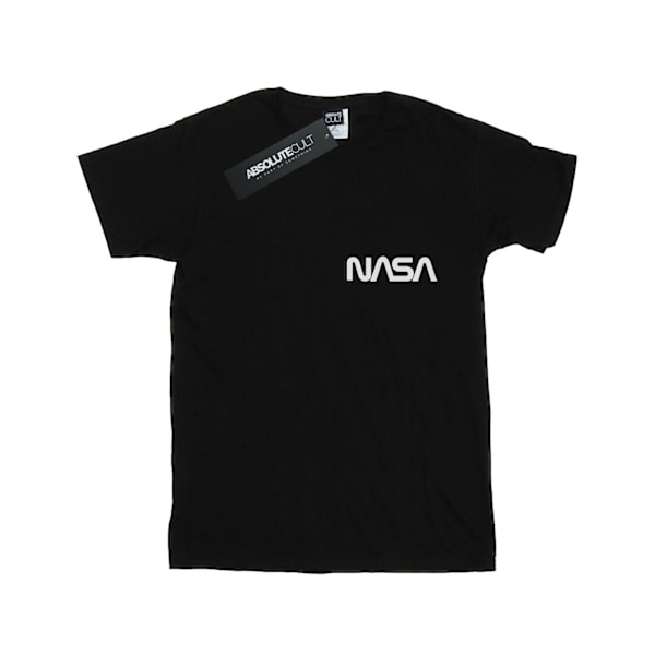 NASA Girls Modern Logo Chest Cotton T-Shirt 12-13 år Svart Black 12-13 Years