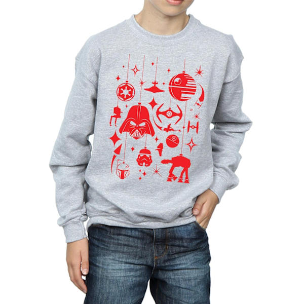 Star Wars Jul Dekorationer Sweatshirt för Pojkar 7-8 År Sport Sports Grey 7-8 Years