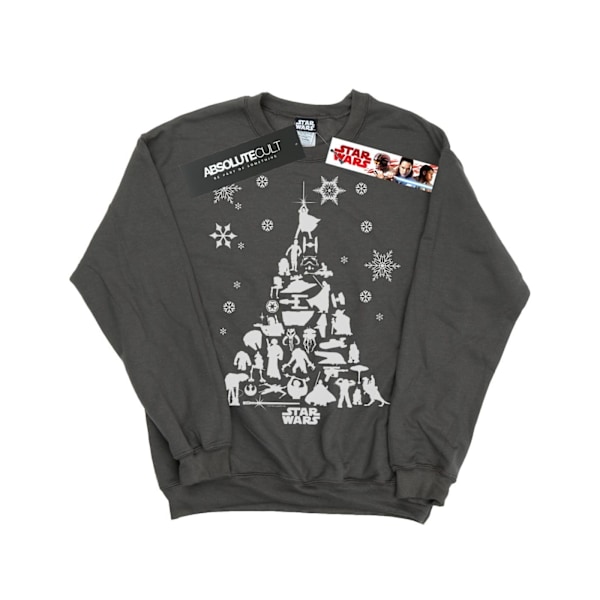 Star Wars Julgran Sweatshirt XL Charcoal för män Charcoal XL
