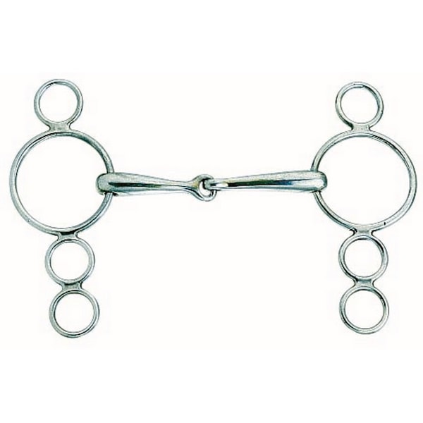 Korsteel Hästar Rostfritt Stål Ledad 3 Ring Holländsk Gag Bit 6i Silver 6in