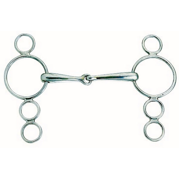 Korsteel Hästar Rostfritt Stål Ledat 3 Ring Holländsk Knebelbett 5i Silver 5in