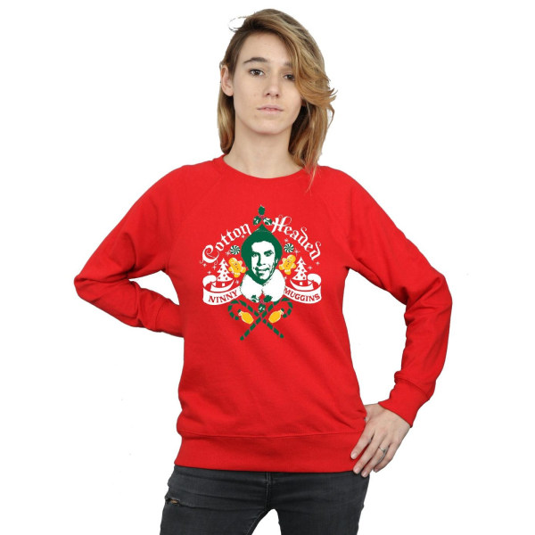 Ninny Muggins Sweatshirt XL Röd Elf Dam/Ladies Headed Red XL