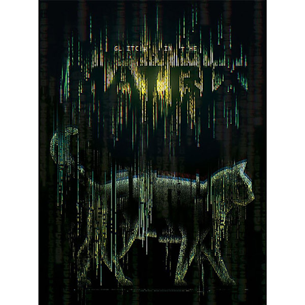 The Matrix: Resurrections Cat Glitch Canvas Print 40cm x 30cm B Black 40cm x 30cm