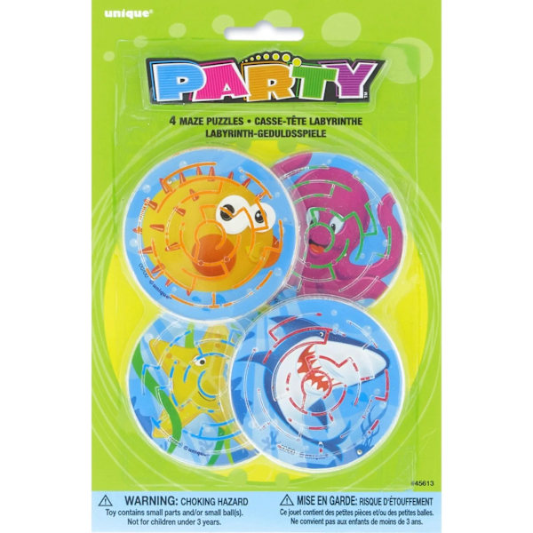 Unik festlabyrintpussel (4-pack) En storlek Flerfärgad Multicoloured One Size