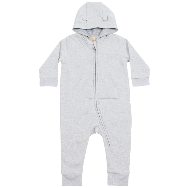 Larkwood Baby Unisex Fleece Allt-i-ett Romper Suit 12-18 månader Heather Grey 12-18 Months