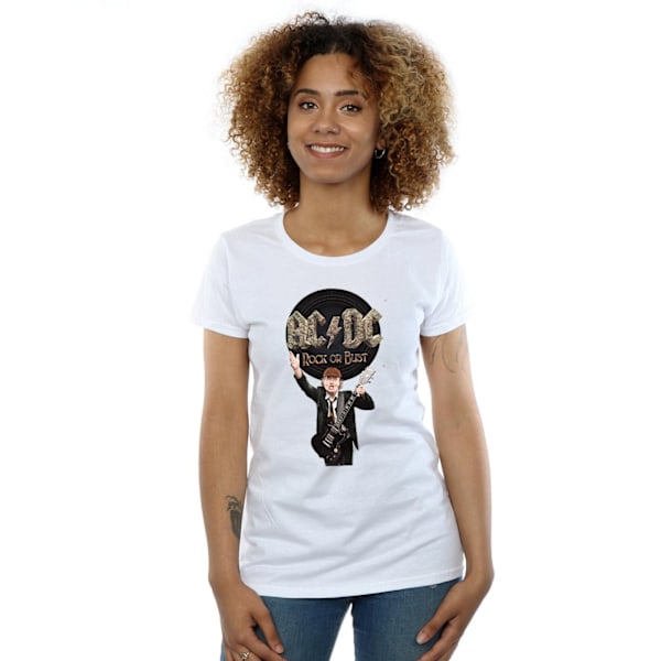 AC/DC Dam/Kvinnor Rock Or Bust Angus Young Bomull T-shirt XXL White XXL