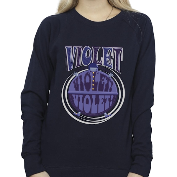 Willy Wonka Dam/Damer Violet Turning Violet Sweatshirt L Marinblå Navy Blue L