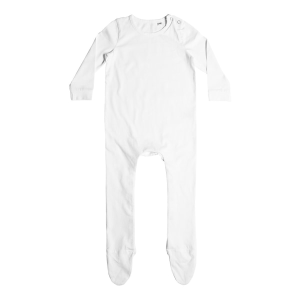 Larkwood Baby Organic Sleepsuit Newborn White White Newborn