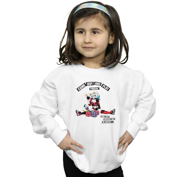 DC Comics Girls Harley Quinn Kom Ut Och Lek Sweatshirt 5-6 år White 5-6 Years