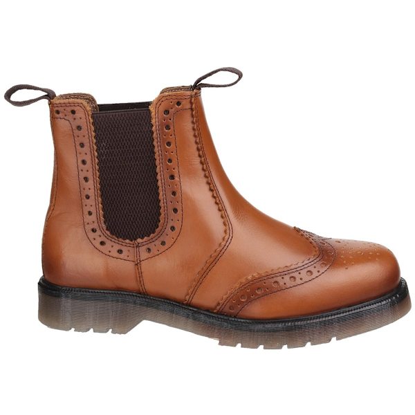 Amblers Herr Dalby Pull On Brogue Boots 6 UK Tan Tan 6 UK