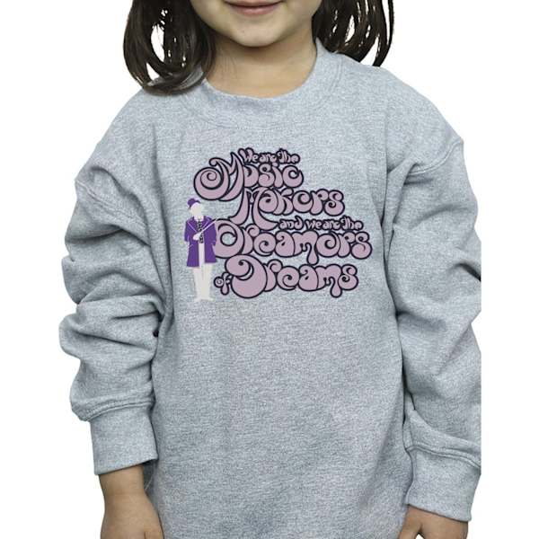 Willy Wonka Girls Dreamers Text Sweatshirt 12-13 år Sports G Sports Grey 12-13 Years