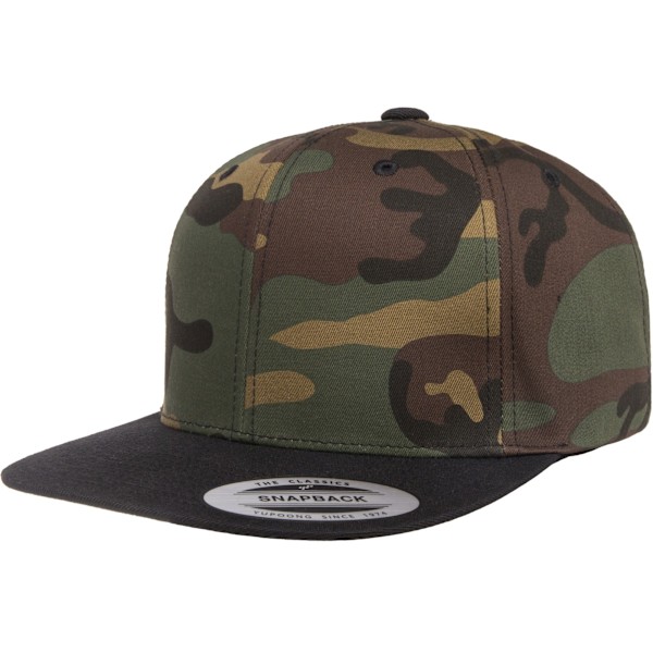 Flexfit Unisex Tvåfärgad Klassisk Camo Snapback Cap En Storlek Grön Green Camo/Black One Size