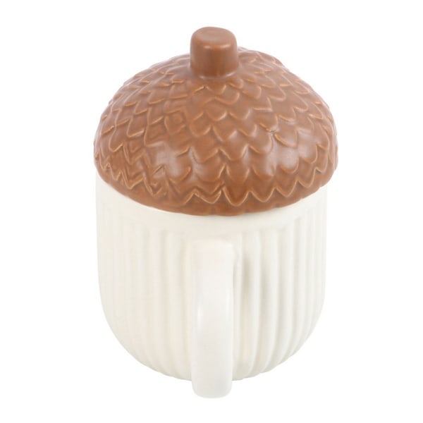 Something Different Autumn Acorn Mugg Med Lock Ett Storlek Vit/Brun White/Brown One Size
