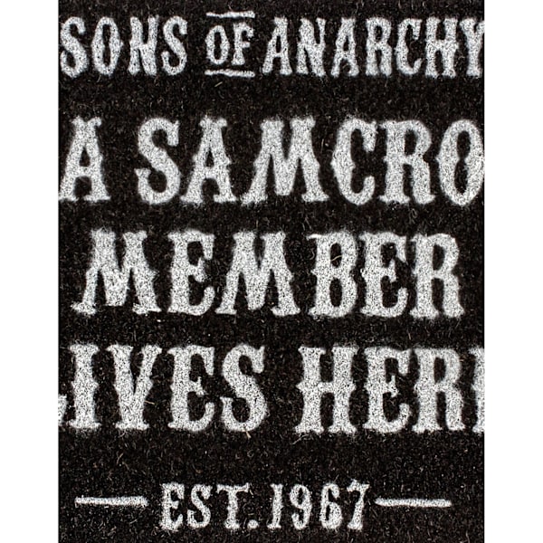 Sons Of Anarchy Dörrmatta En Storlek Svart/Vit Black/White One Size