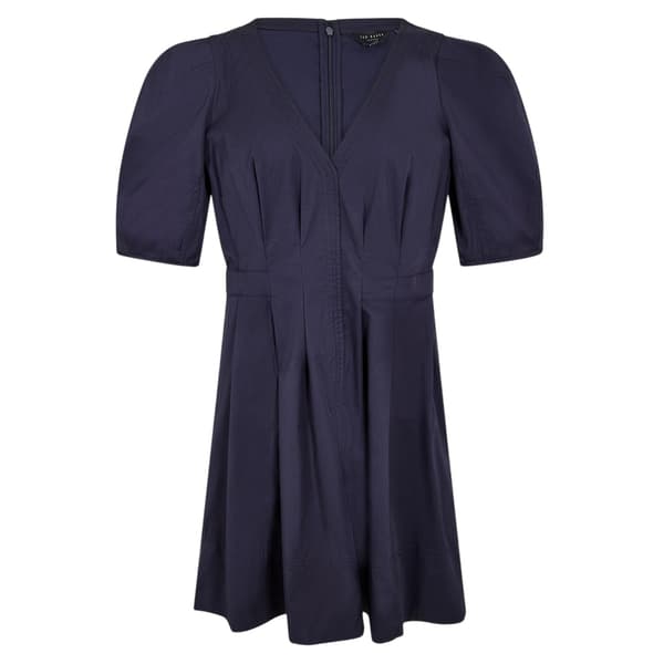 Ted Baker Dam V-ringad miniklänning med puffärm 6 UK Marinblå Navy 6 UK