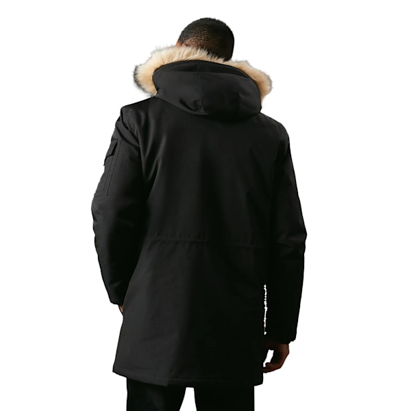 Maine Herr Parka med Huva och 4 Fickor XXL Svart Black XXL