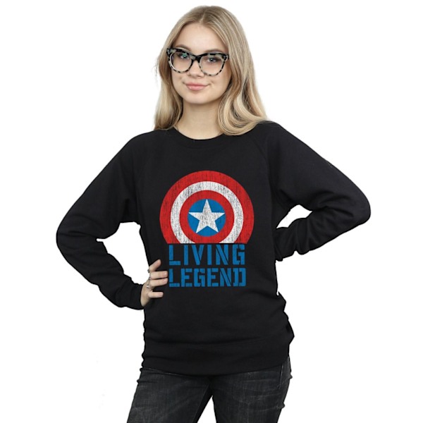 Marvel Dam/Kvinnor Captain America Living Legend Sweatshirt X Black XXL