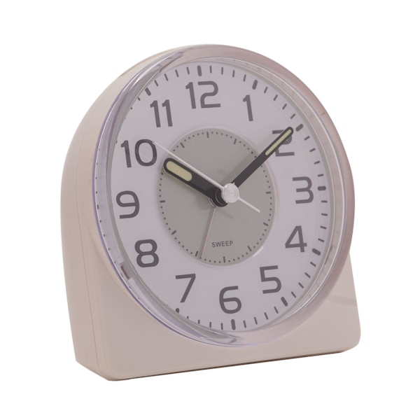 Hometime Tyst Svep Rund Urtavla Blinkande Ljus Väckarklocka - W White One Size