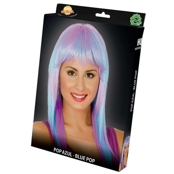 Fiestas Guirca Dam/Dam Extra Lång Peruk One Size Lila/Blå Lilac/Blue One Size