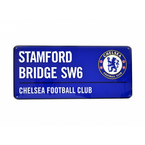 Chelsea FC Officiell fotboll Färgad Metal Street Sign One Siz Blue/White One Size