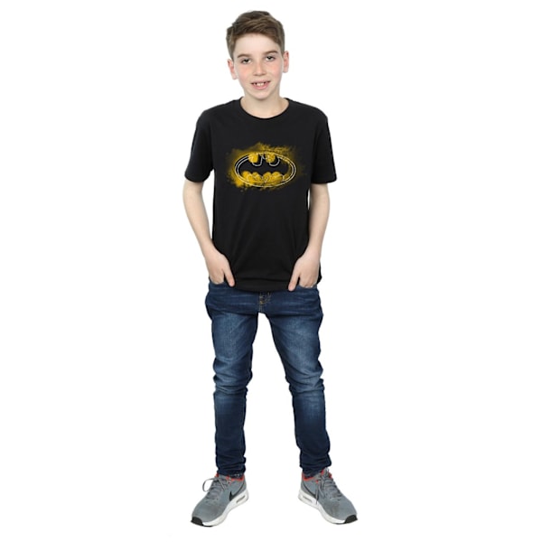 DC Comics Boys Batman Spray Logo T-shirt 12-13 år Svart Black 12-13 Years
