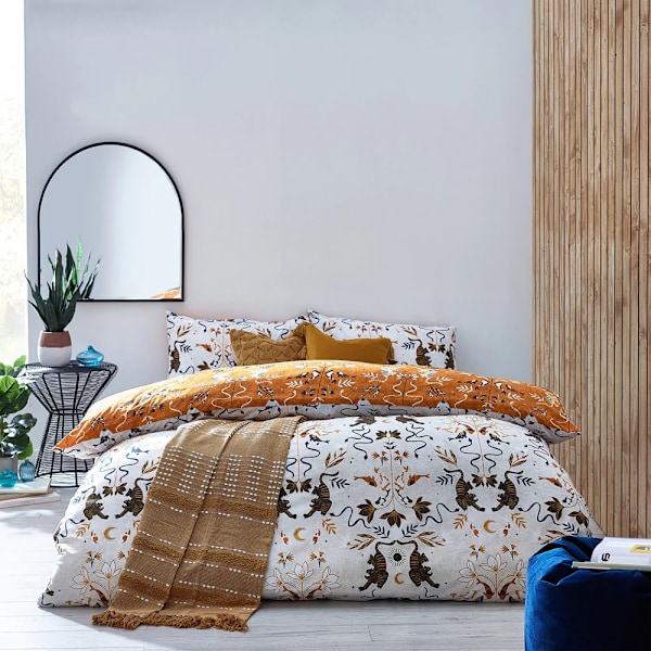 Furn Tiger Fish Botanical Påslakan Set Dubbel Multifärgad Multicoloured Double