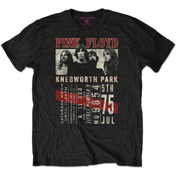 Pink Floyd Unisex Adult Knebworth ´75 Eco Friendly T-shirt XL B Black XL