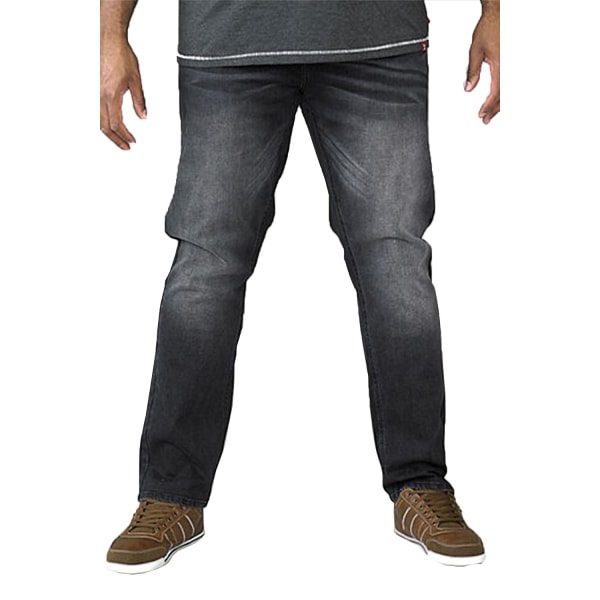 D555 Herr Benson King Size Tapered Fit Stretch Jeans 48L Grå S Grey Stonewash 48L