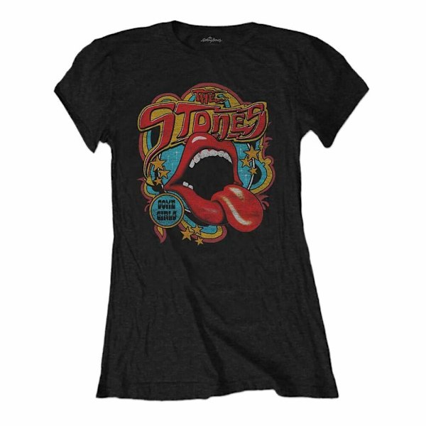 The Rolling Stones Dam/Kvinnor 70-tals Vibe Retro T-shirt M Svart Black M