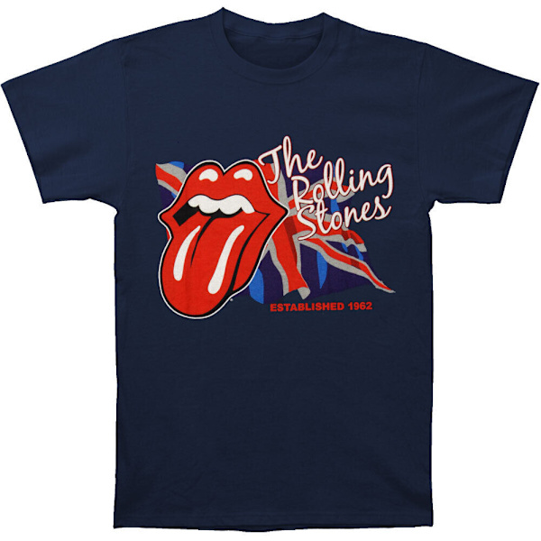 The Rolling Stones Unisex Adult Lick The Flag T-Shirt XL Marinblå B Navy Blue XL
