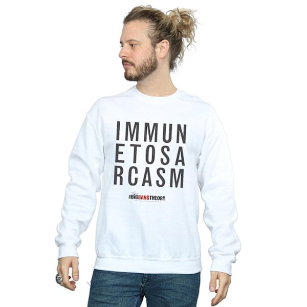 The Big Bang Theory Herr Sweatshirt Immun mot Sarkasm S Vit White S