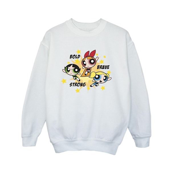 Powerpuffpinglorna Pojkar Flickor Djärva Modiga Starka Sweatshirt 7-8 White 7-8 Years