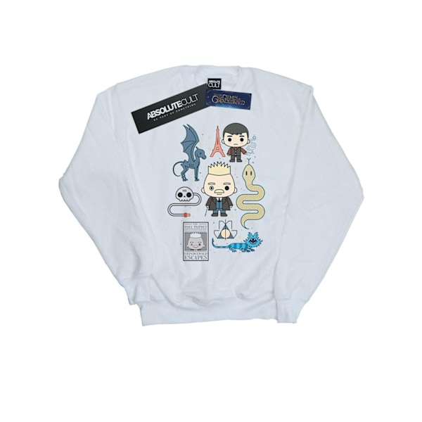 Fantastiska vidunder Mäns Chibi Grindelwald Sweatshirt 4XL Vit White 4XL